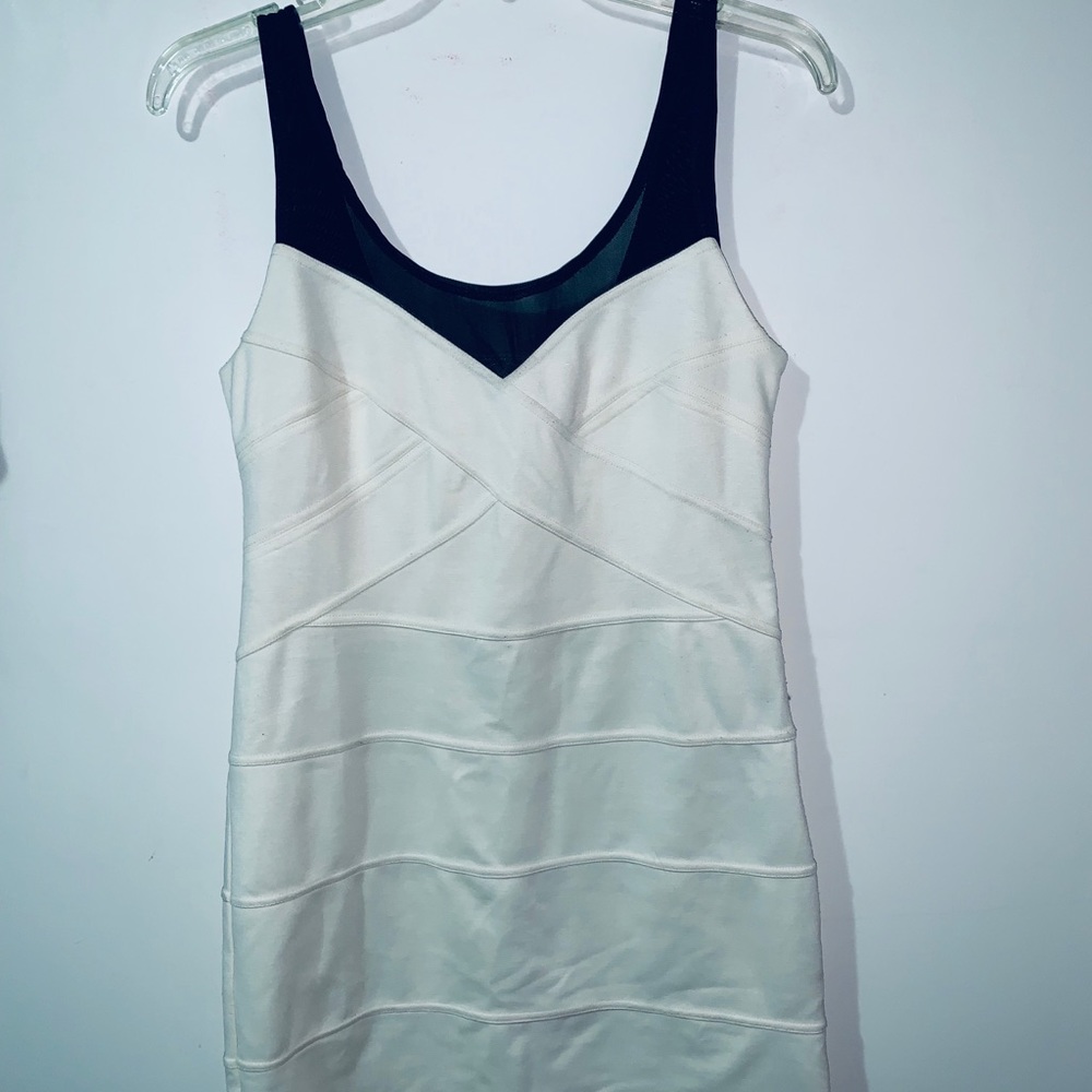 Ivory and Black Body Con Dress!